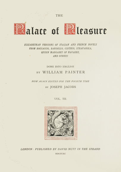 The Palace of Pleasure Volume 3