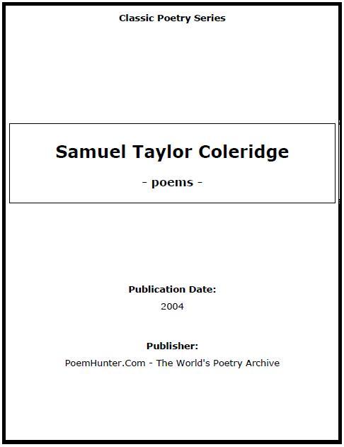 Samuel Taylor Coleridge - Poems